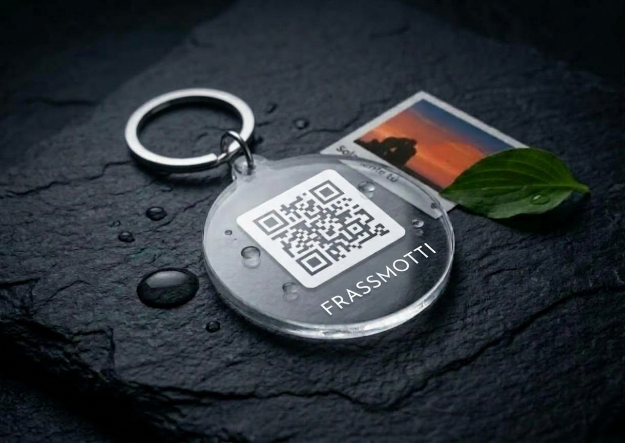 Llavero Acrílico Nítido con grabado QR